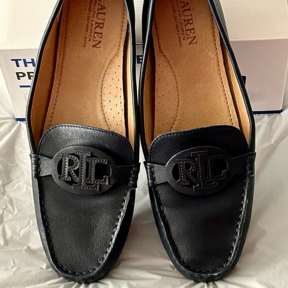 Lauren Ralph Lauren Women’s Brynn Leather Driving Loafer Black Size 10 - Picture 2 of 7